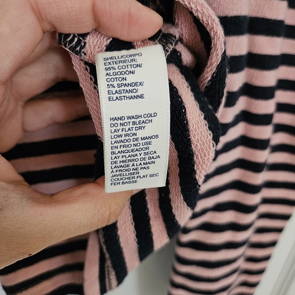 COPY - Rebecca Minkoff navy blue and Pink striped puffy shoulders long sleeve t… - Picture 8 of 8